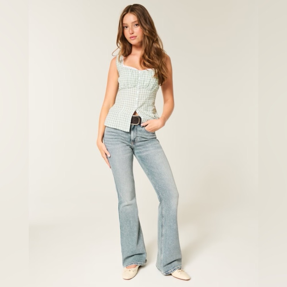 NEW Hollister High-Rise Medium Wash Flare Jeans